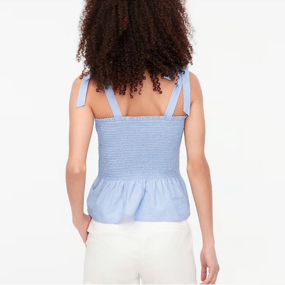 NWT J. Crew Smocked Tie-Shoulder Tank Top - Picture 3 of 4